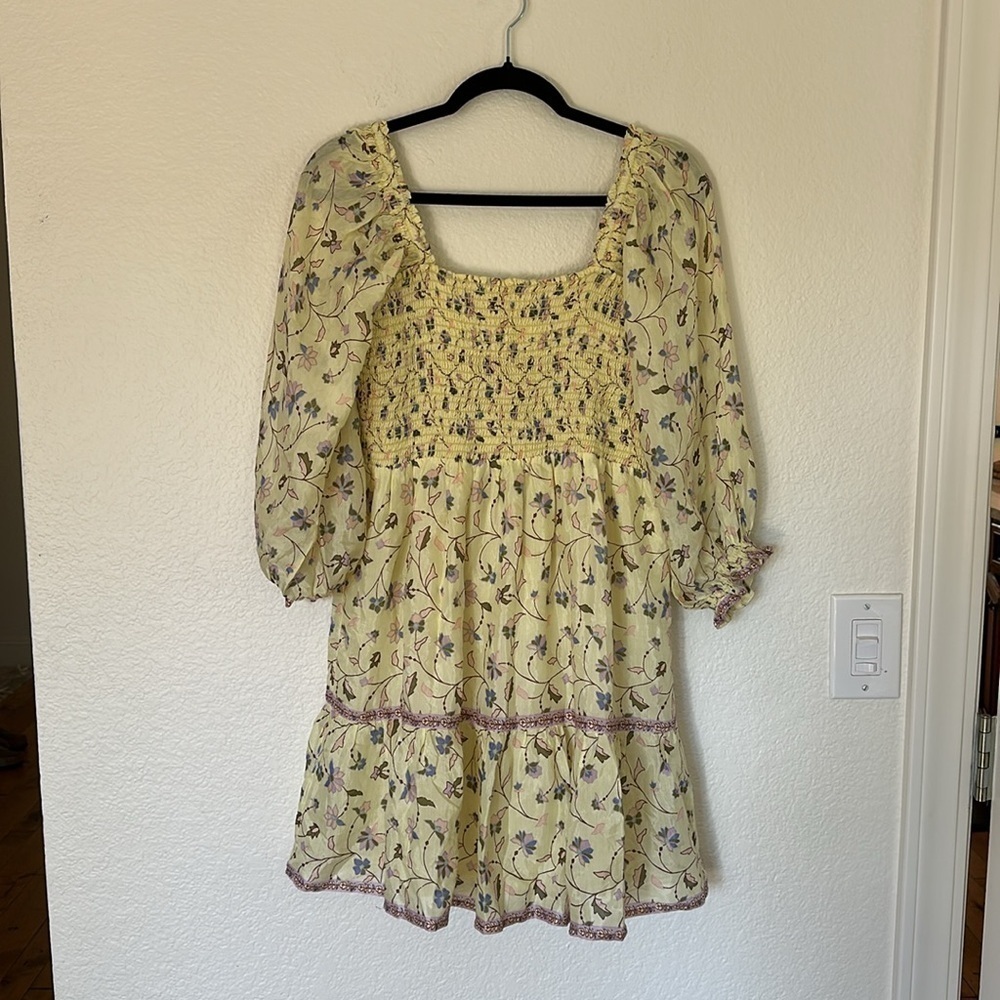 Anthropologie Omika Elisdunm square neck, mini dress, back tie, size medium - Picture 4 of 10